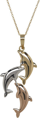 JCPenney FINE JEWELRY Infinite Gold™ 14K Gold Dolphin Pendant Necklace