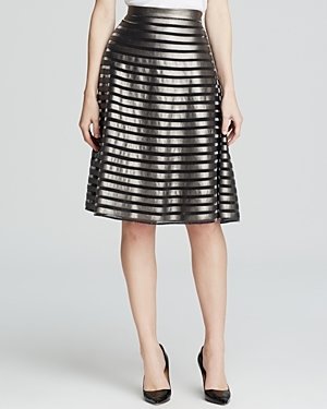 Catherine Malandrino Gracie Metallic Stripe Skirt