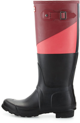 Hunter Original Tall Asymmetric Colorblock Welly Boot