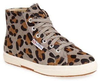 Superga '2095' Leopard Print Calf Hair High Top Sneaker (Women)