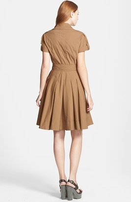 Diane von Furstenberg 'Kaley' Pleated Cotton Blend Wrap Dress