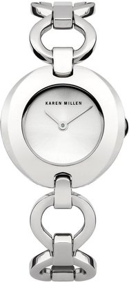 Karen Millen Silver Tone Dial Stainless Steel Bracelet Ladies Watch