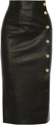 Hampton Sun Tamara Mellon Double-faced leather wrap skirt