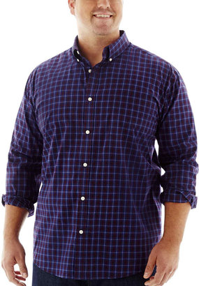 JCPenney THE FOUNDRY SUPPLY CO. The Foundry Supply Co. Easy-Care Plaid Poplin Shirt-Big & Tall