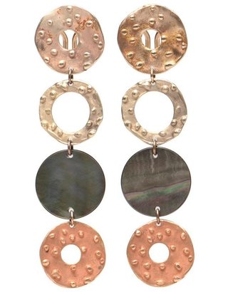 PINTALDI MAURIZIO 18K Dotted Gold and Mother of Pearl Drop Earrings