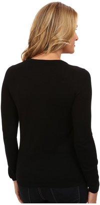 Lacoste Long Sleeve Cotton Double Overlay V-Neck Sweater