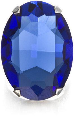 Charm & Chain Frangos Simple Oval Cocktail Ring, Royal Blue