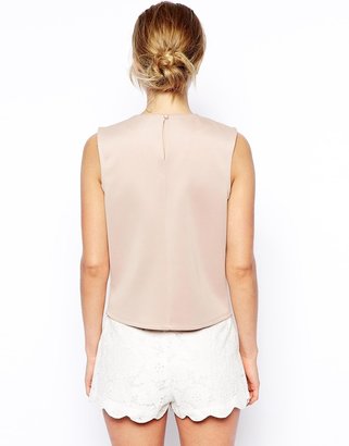 ASOS Shell Top in Scuba with Embellished Trim
