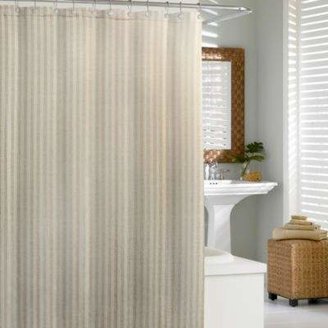 Kassatex Linen Chevron 72-Inch x 72-Inch Shower Curtain