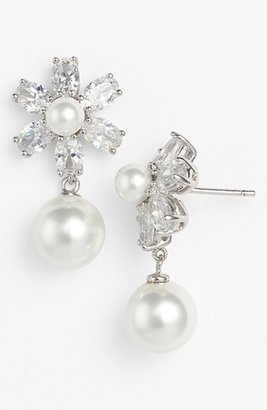Nina 'Rhada' Faux Pearl Floral Drop Earrings