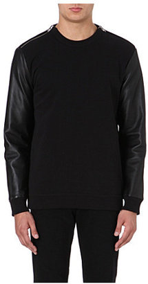 Givenchy Leather-sleeved sweatshirt