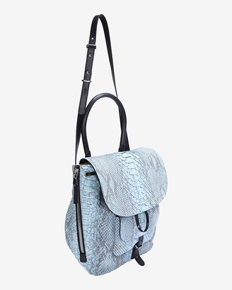 Barbara Bui Exclusive Python Front Drawstring Shoulder Bag: Blue