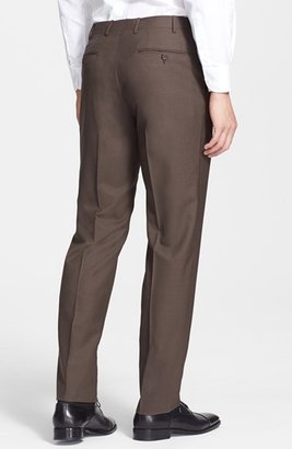Canali Flat Front Tropical Wool Trousers