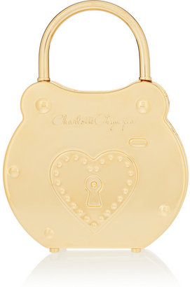 Charlotte Olympia Chastity gold-tone clutch