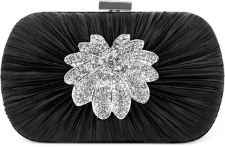 Jessica McClintock Ruched Satin Evening Clutch with Stones