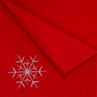 Debenhams Set of two red linen Christmas snowflake napkins