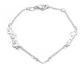Danielle Stevens Jewelry Name and Heart Bracelet in Sterling Sil Women