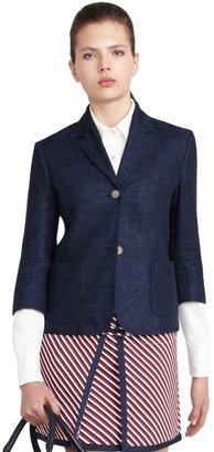Brooks Brothers Linen Cropped Jacket