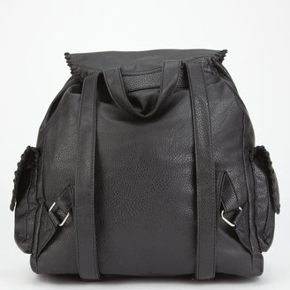 Whipstitch Coin Trim Faux Leather Backpack