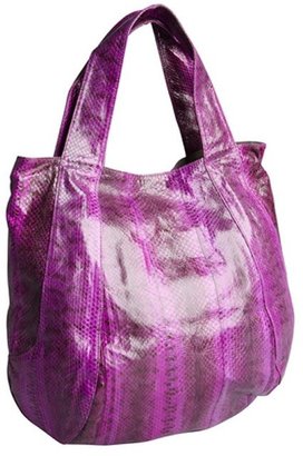 Beirn plum snakeskin 'Jenna' top handle bag