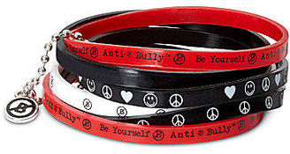 JCPenney Asstd Private Brand 6-pc. Anti-Bully Red/Black/White Bracelet Set