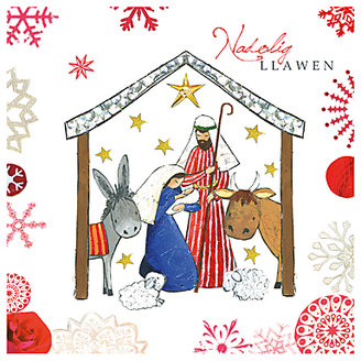 Hammond Gower Nativity Scene Charity Christmas Cards in Welsh, Pack of 5