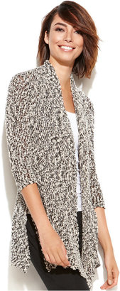 Eileen Fisher Marled-Knit Open-Front Cardigan