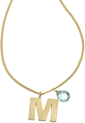 A.V. Max Mini M and Aquamarine Necklace
