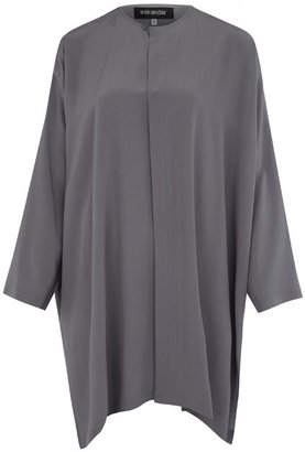 eskandar Grey Oversized Silk Shirt