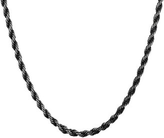 JCPenney FINE JEWELRY Mens Antique Finish Stainless Steel & Black IP Rope Chain
