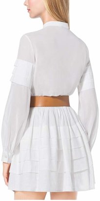 Michael Kors Collection Pleated Cotton-Organdy Shirt