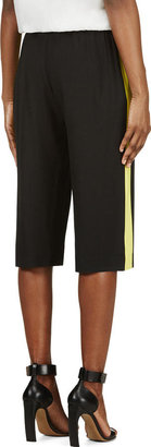 MSGM Black & Chartreuse Crepe Shorts