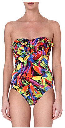 Seafolly Oasis bandeau frill swimsuit