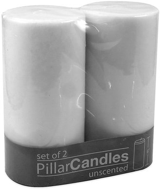 Zodax Unscented Pillar Candles In White (Set Of 2)