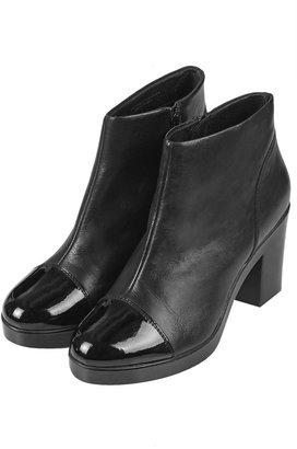 Topshop Marry patent toe cap boots
