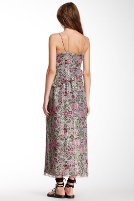 Anna Sui Sunflowers Print Silk Blend Maxi Dress