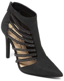 Jessica Simpson Camelia Leather Chain-Cut Booties