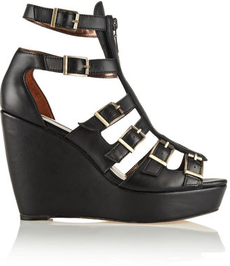 Twelfth St. By Cynthia Vincent Pacey leather wedge sandals