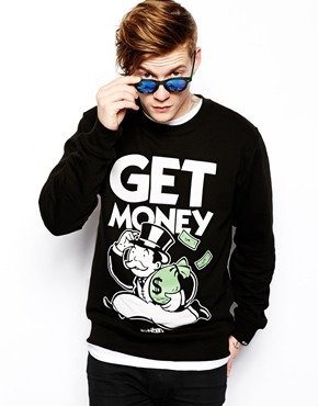 ASOS Ichiban X Sweatshirt with Get Money Print - Black