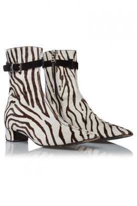 Prada Ponyskin Zebra Print Ankle Boots