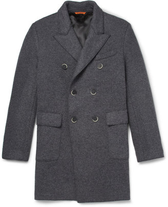 Barena Double-Breasted Knitted Wool-Blend Coat