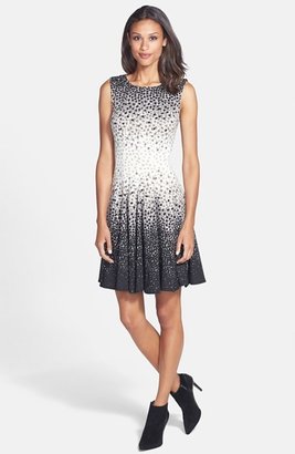 Eliza J Print Ponte Knit Fit & Flare Dress (Online Only)