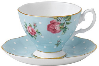 Royal Albert Polka Blue Vintage espresso cup and saucer set