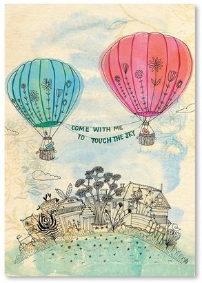 Americanflat Touch The Sky Blue And Red Print Art, Print Only