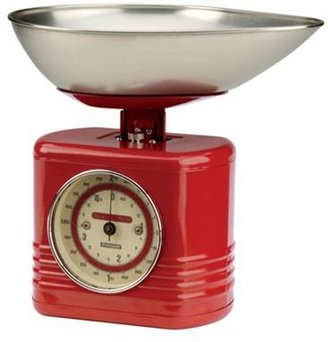 Typhoon stainless steel red 'Vintage' kitchen scales