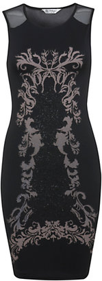 Miss Selfridge Caviar Print Dress, Black