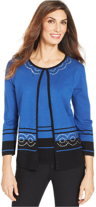 Alfred Dunner Border-Print Layered Top
