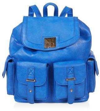New Look Bright Blue Multi Pocket Backpack