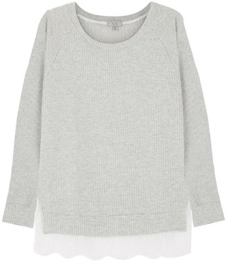 Clu Grey lace and cotton jumper