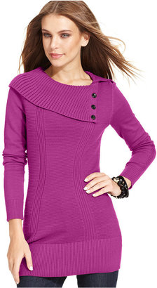 Style&Co. Petite Sweater, Long-Sleeve Ribbed